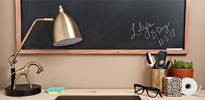 Organizing tips for your office, use scotch products to hang a chalkboard in your office.