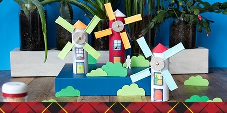 Colorful paper windmills that spin.
