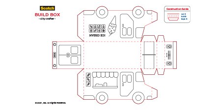 black and white ice cream truck template

