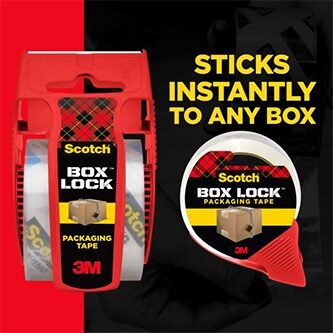 Scotch® Box Lock Packaging Tape - Sticks instantly to any box